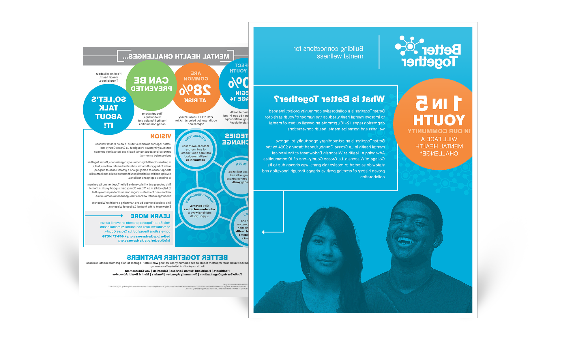 Better Together四色事实表，描述项目目标和愿景, 以及心理健康的挑战和策略